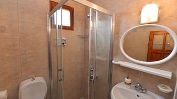 Classic Double or Twin Room, Balcony, Pool View | Bathroom | Shower, hair dryer, towels, soap