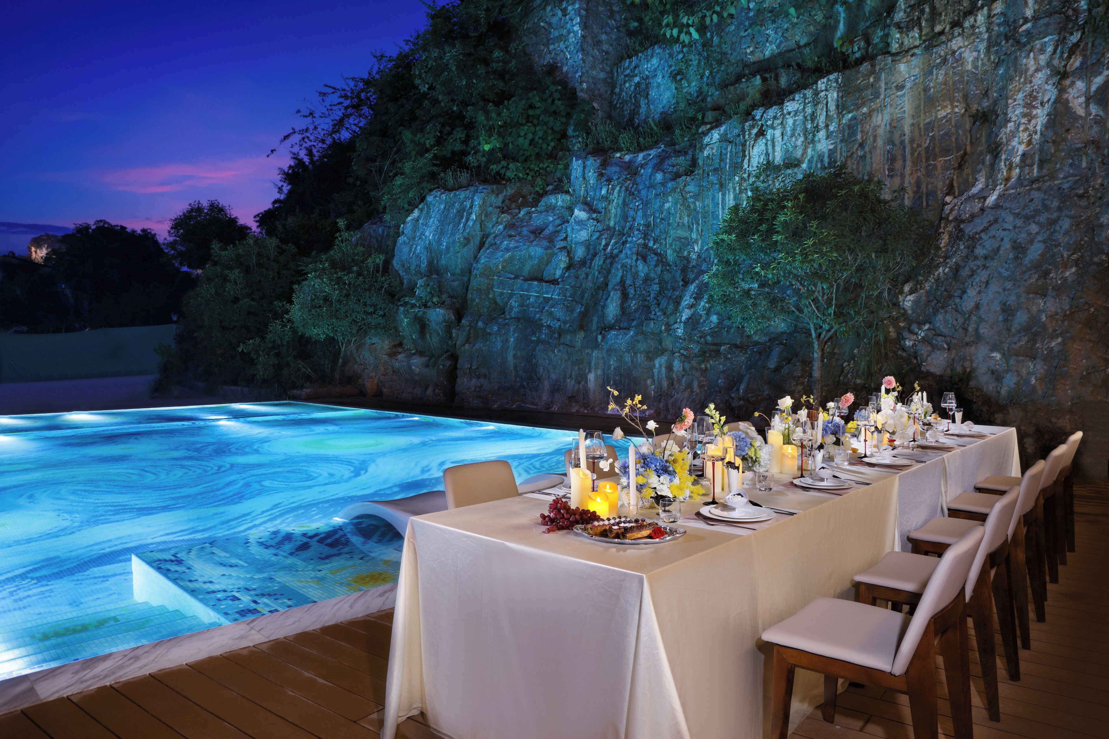 Outdoor banquet area