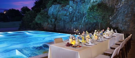 Outdoor banquet area