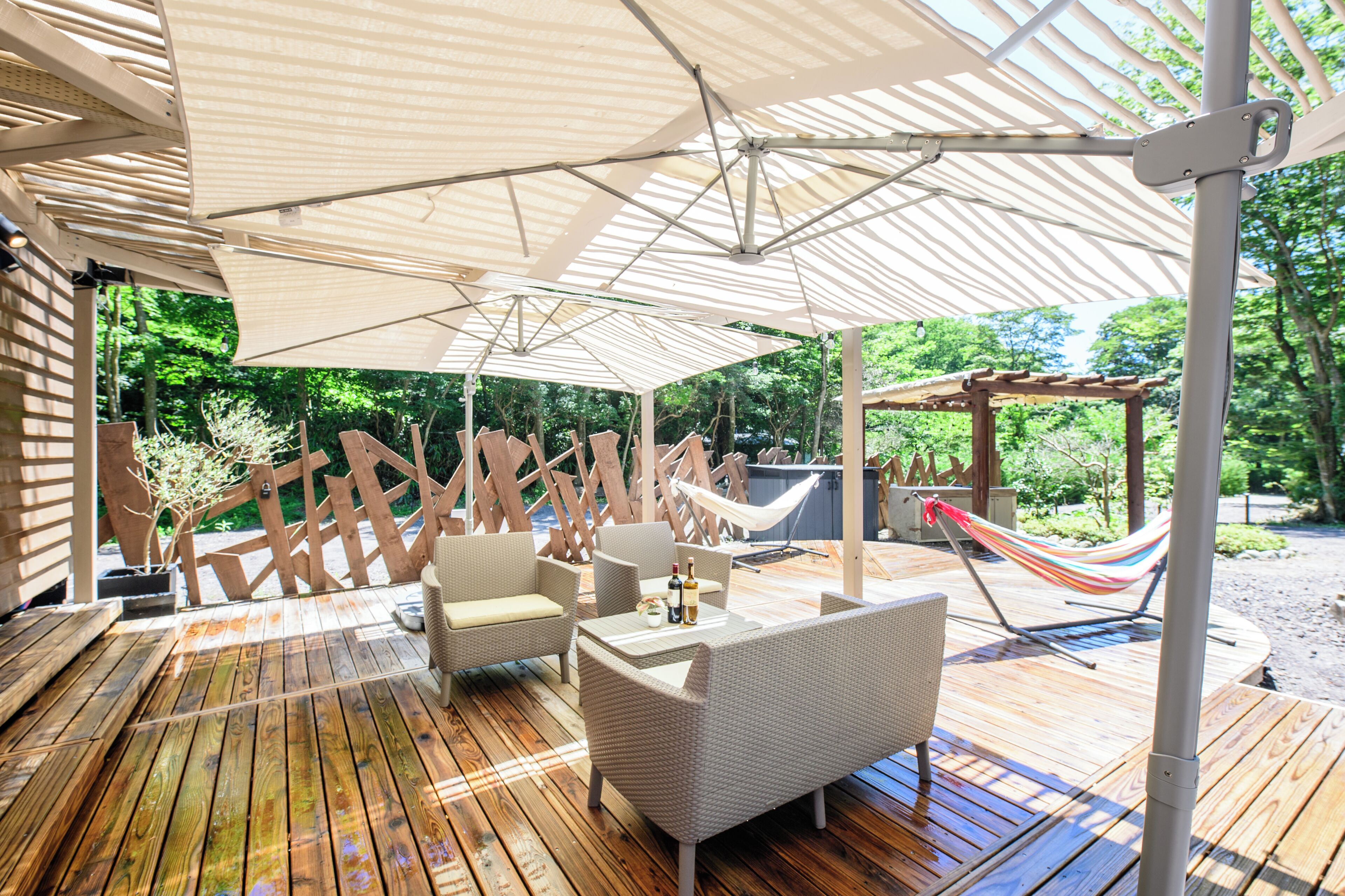 Deluxe-Ferienhaus, 1 Schlafzimmer, Blick auf den Innenhof | Terrasse/Patio