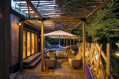 Sun deck. THE GUEST VILLAGE Hakone Ashinoko