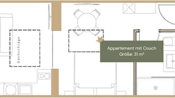 Apartamento, 1 cama Queen e sofá-cama | Planta do andar