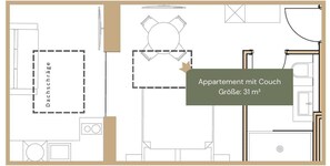 Apartment, 1 Queen Bed with Sofa bed | Floor plan - odilum (Mondsee)