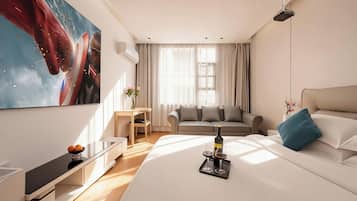 Premium bedding, down duvets, memory-foam beds, individually decorated
