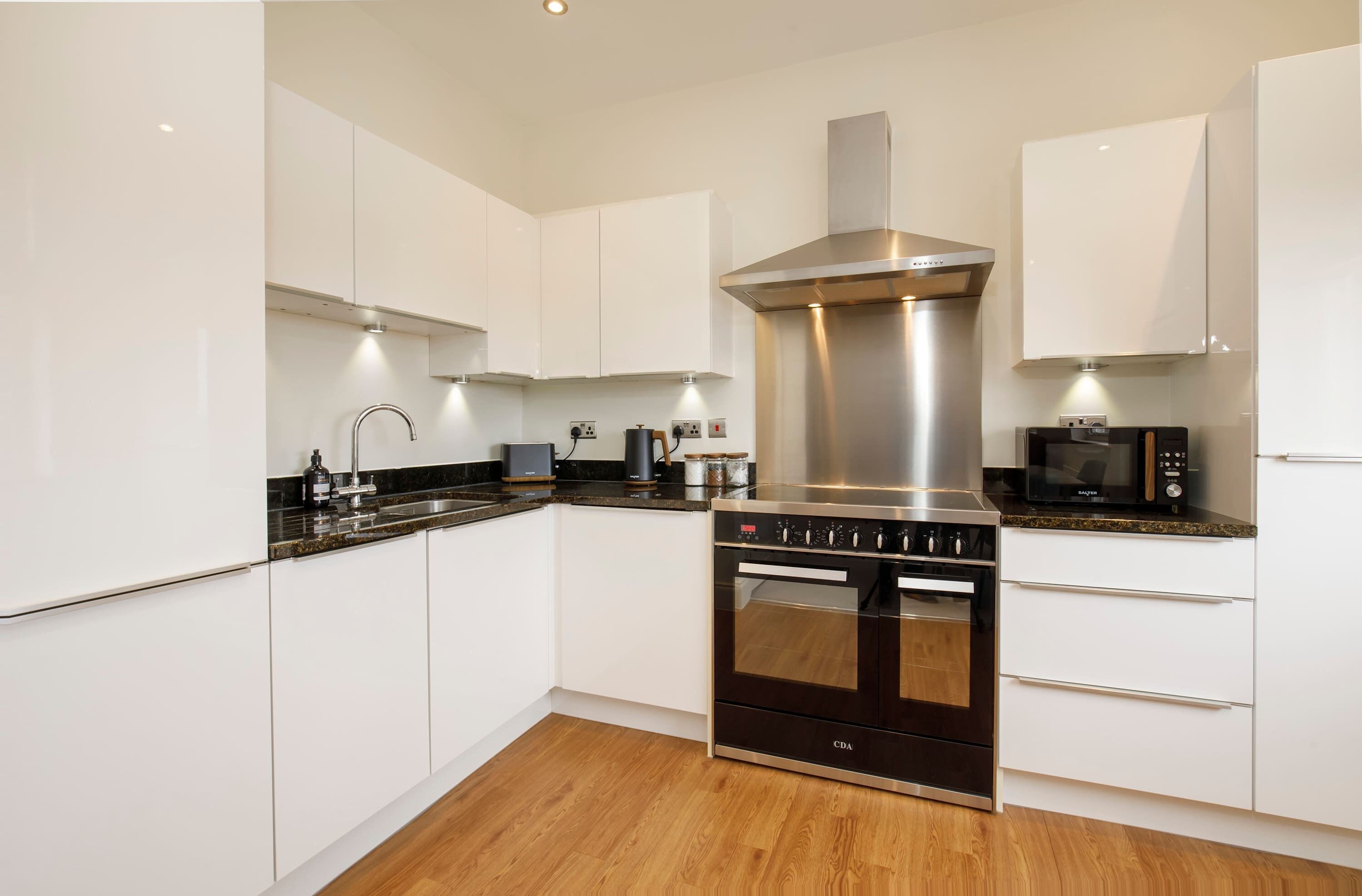 Fridge, oven, stovetop, dishwasher