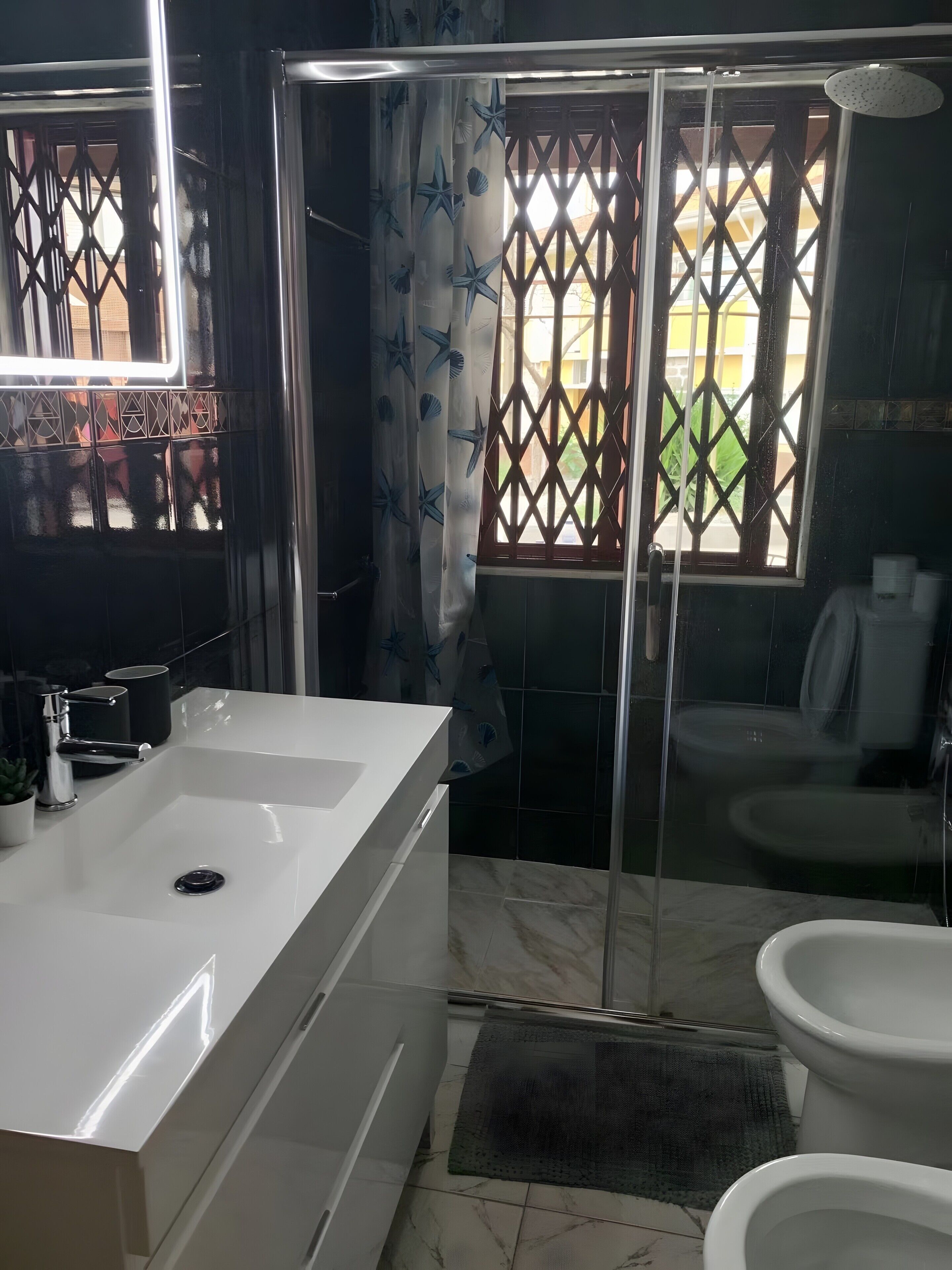 Ducha, secador de pelo, toallas