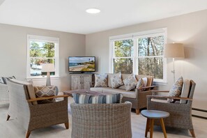 House, Multiple Beds, Patio, Garden View (Drift Cottage) | Living area - Drift Cottage Steps to Beach (Old Orchard Beach)