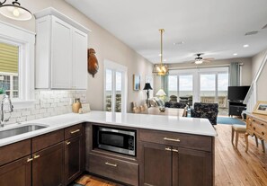 Fridge, microwave, oven, stovetop - East Side of Beautiful Beach Front Duplex W. Dune Walkover - 4 Br 4 Ba (Gulf Shores)