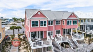 Exterior - West Side of Beautiful Beach Front Duplex W. Dune Walkover - 4 Br 4 Ba (Gulf Shores)