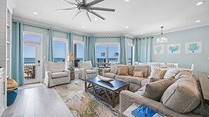 TV - West Side of 5 Br Beach Front Duplex W/ pool - Recently Updated! (Gulf Shores)