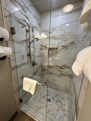 Hair dryer, towels