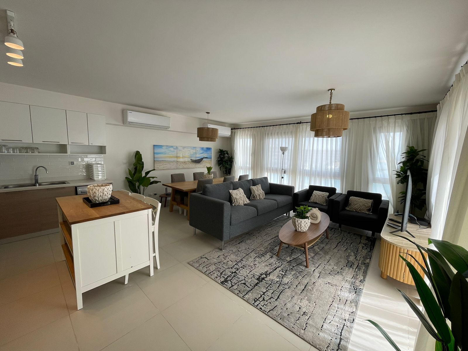 Penthouse, 4 Bedrooms, Sea View | Living area