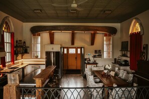 Dining - Glamping in a Renovated Church Cottage near Flatlands, New Brunswick (Flatlands)
