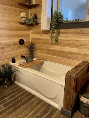 Bathroom - Glamping in a Renovated Church Cottage near Flatlands, New Brunswick (Flatlands)