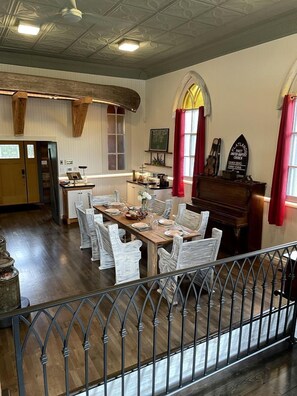 Dining - Glamping in a Renovated Church Cottage near Flatlands, New Brunswick (Flatlands)
