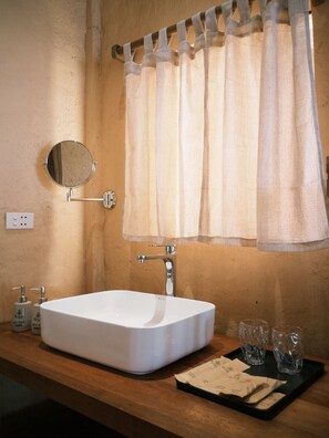 Chambre Double Luxe pour 1 personne, vue montagne | Salle de bain