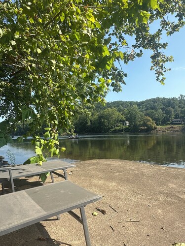 Private Riverfront Retreat-river access, walking/biking path, fire pit