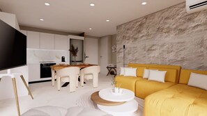 Luxury Apartment, Balcony, City View | Living area - Luxe Athens Riviera Suite  near Beach (Alimos)