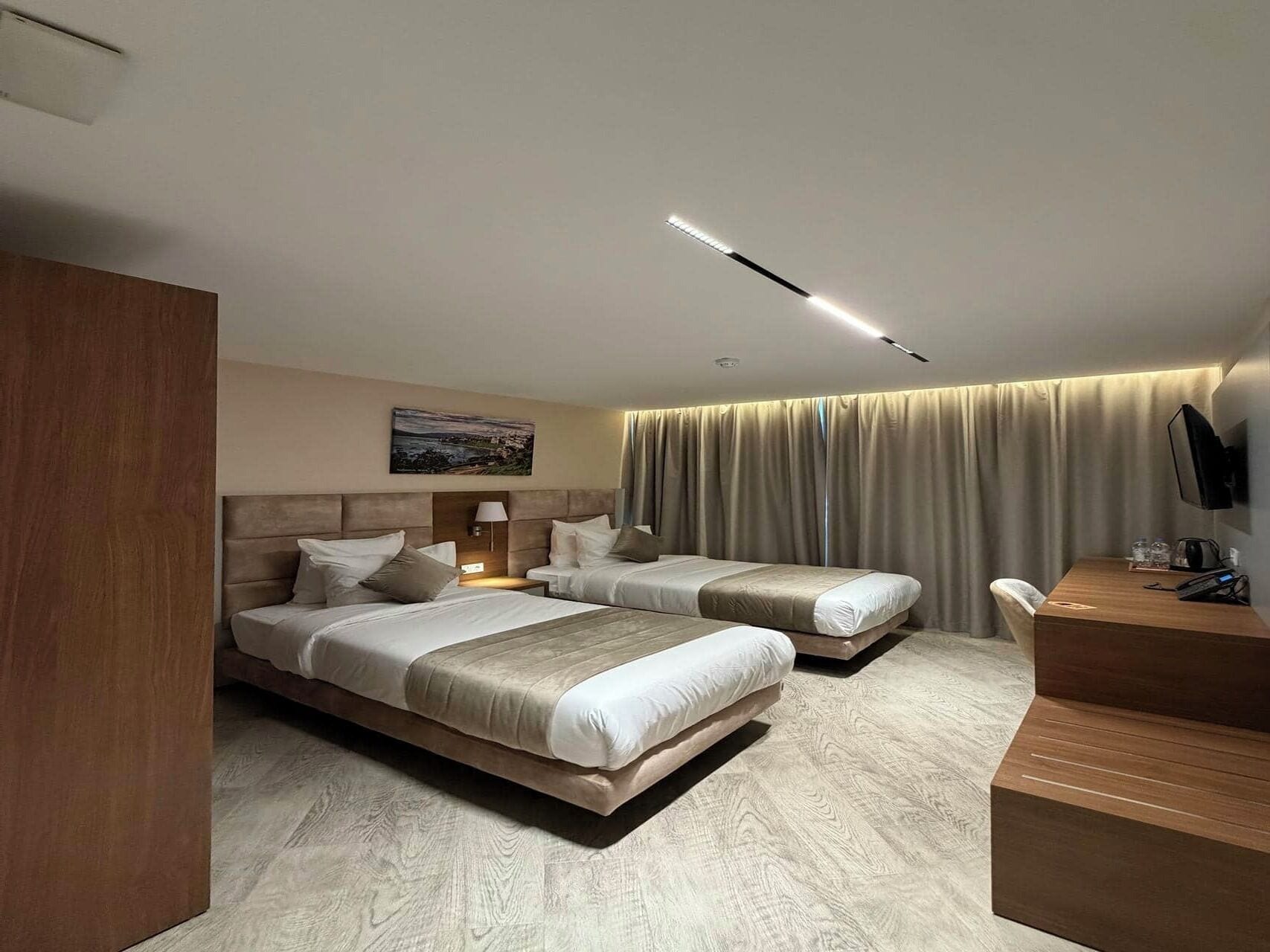 Premium bedding, memory-foam beds, free minibar, in-room safe