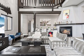 TV, fireplace, table football, offices - Vail Valley Escape | Hot Tub + Game Room + Views (Vail)