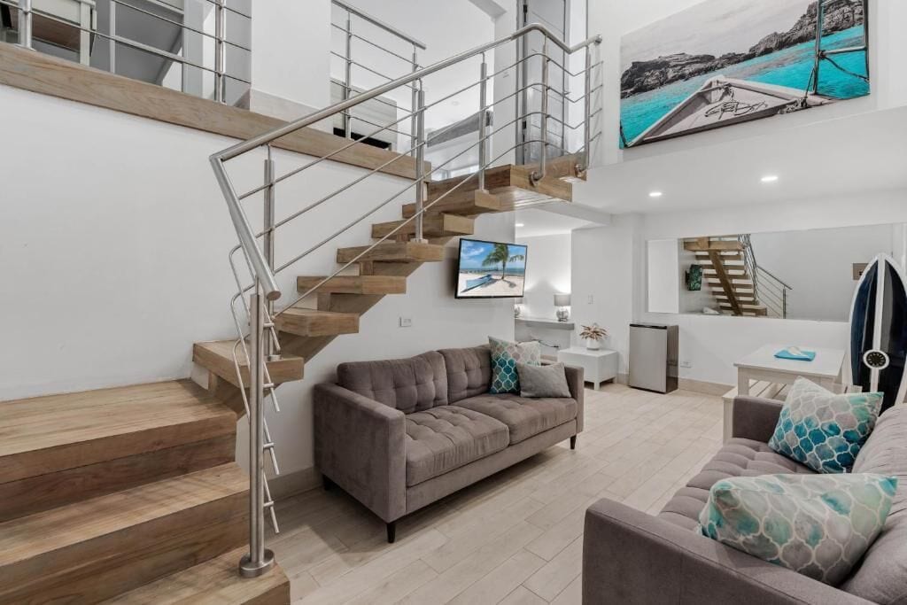 Family Loft, Partial Sea View | Living area