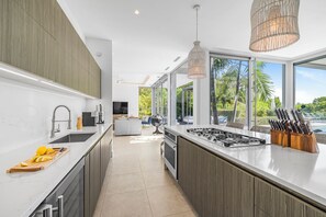 Private kitchen - 4bdrm Luxury Canal-Front Villa in Leeward  Private Dock Pool Paradise (Leeward Settlement)