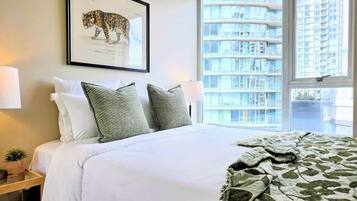 1 bedroom, iron/ironing board, travel crib, WiFi