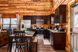 Fridge, microwave, oven, stovetop - Indoor Pool + Arcade Loft | 4 En-Suite BRs | Gated Bear Crossing Cabin (Sevierville)