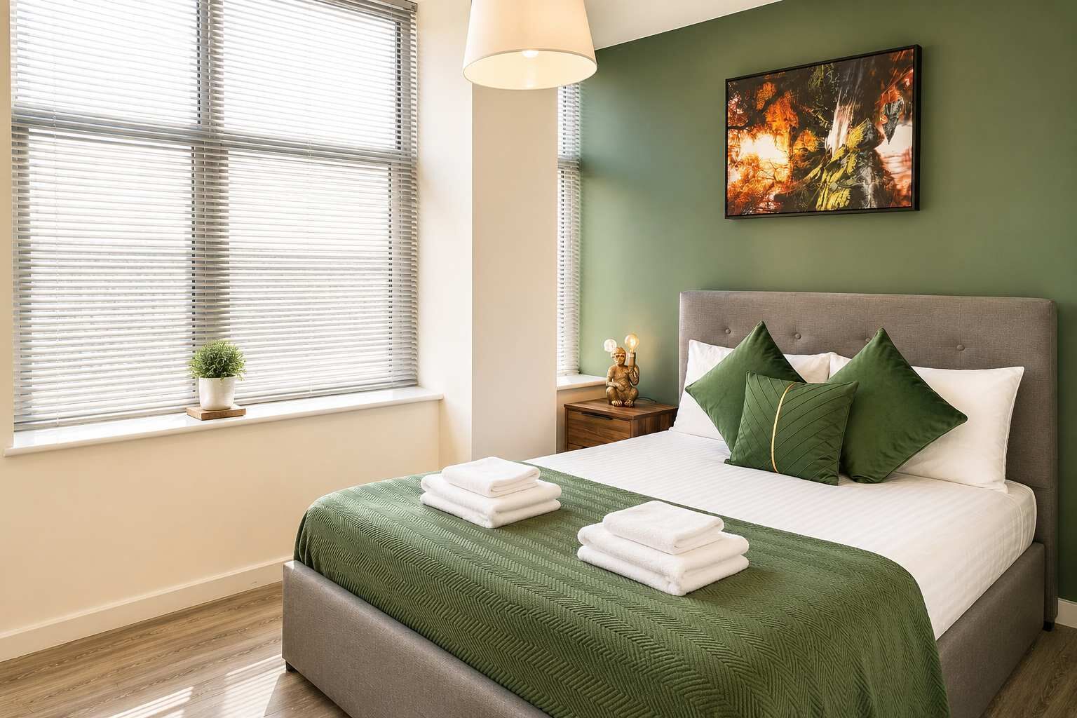 Desk, iron/ironing board, WiFi, bed sheets