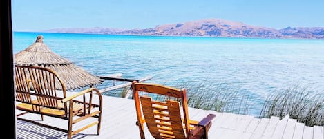 Chambre double, vue sur le lac | Terrasse/patio