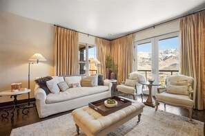 TV, fireplace - Mountain Village Escape | Views + Steam Shower (Mountain Village)