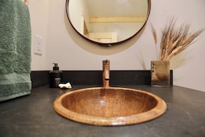 Regadera, secadora de cabello, toallas, shampoo 