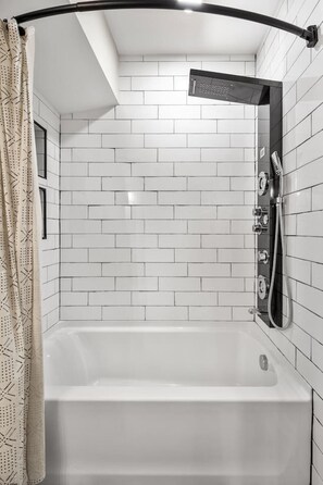 Hair dryer, towels
