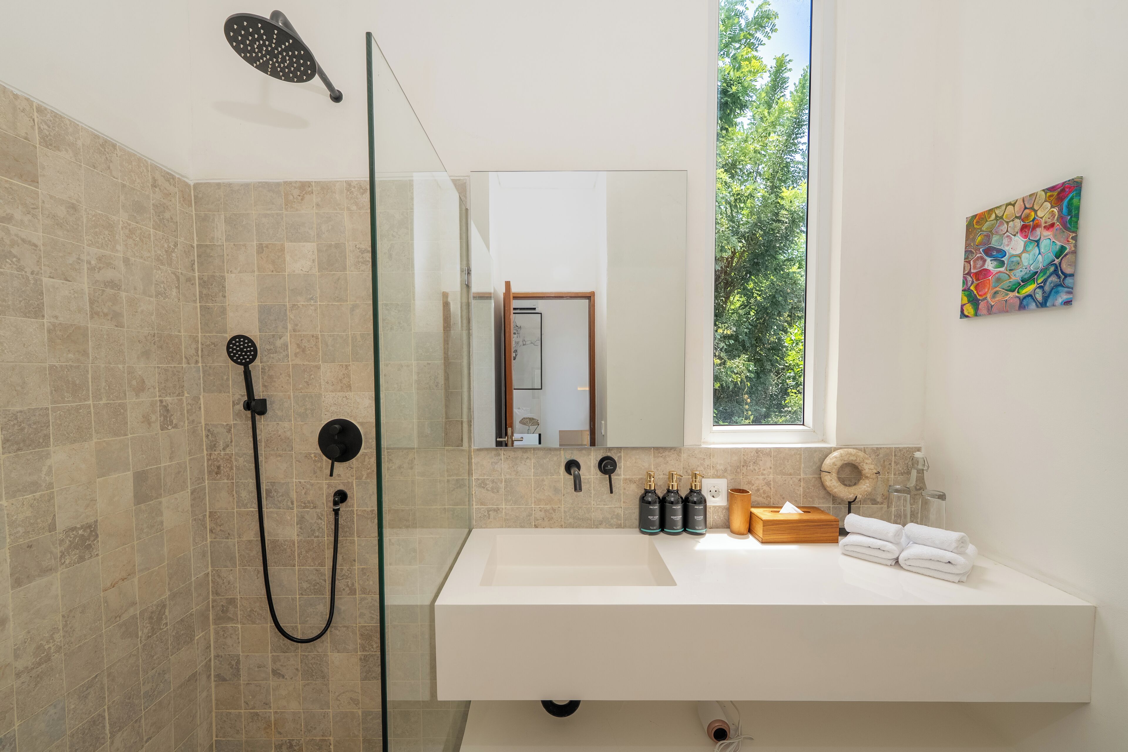Comfort-Villa, Balkon | Badezimmer