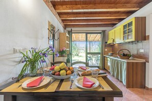 Fridge, stovetop, coffee/tea maker, cookware/dishes/utensils - Eucalipto Apartment Relax Near The Sea, Cecina, Italy (Cecina)