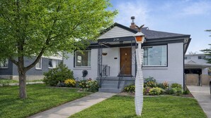 A modern two-story house with a front porch, a mailbox, and a number '2739' on the door. - Private patio, close to downtown & all major ski resorts (South Salt Lake)