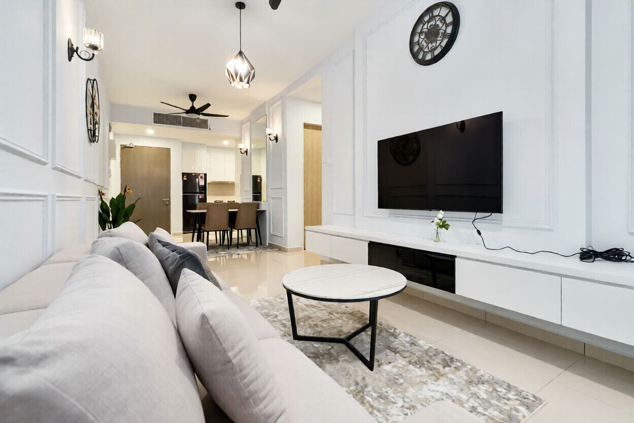 Apartamento galeria, 3 quartos, vista para a cidade | Área de estar
