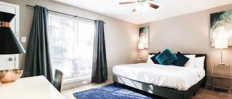 Desk, iron/ironing board, travel crib, free WiFi