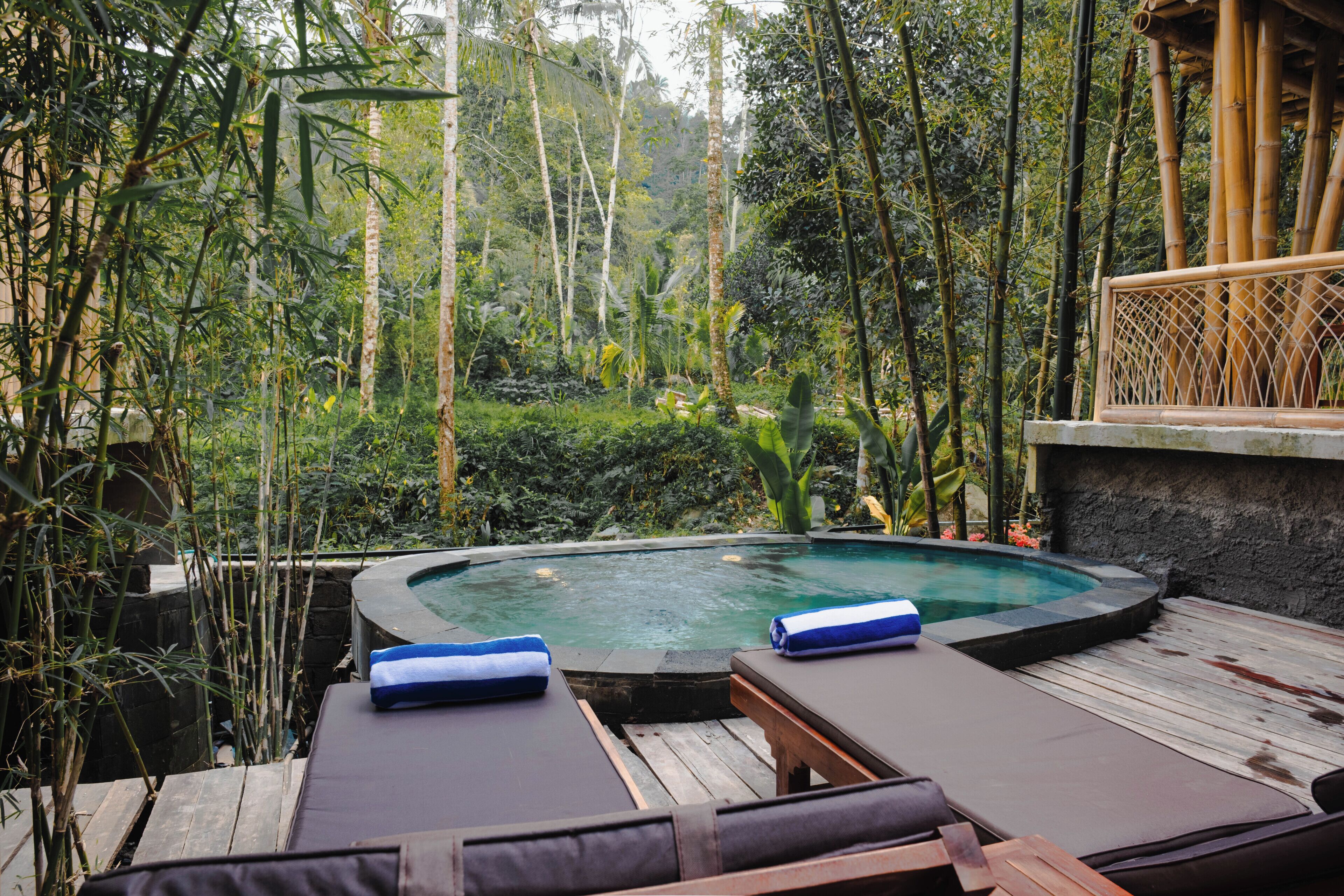 Suite - privat pool - udsigt til flod (Riverfront Bamboo) | Privat pool