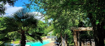 Moulin de prestige au coeur des vignes avec piscine 16m et étang privé.
