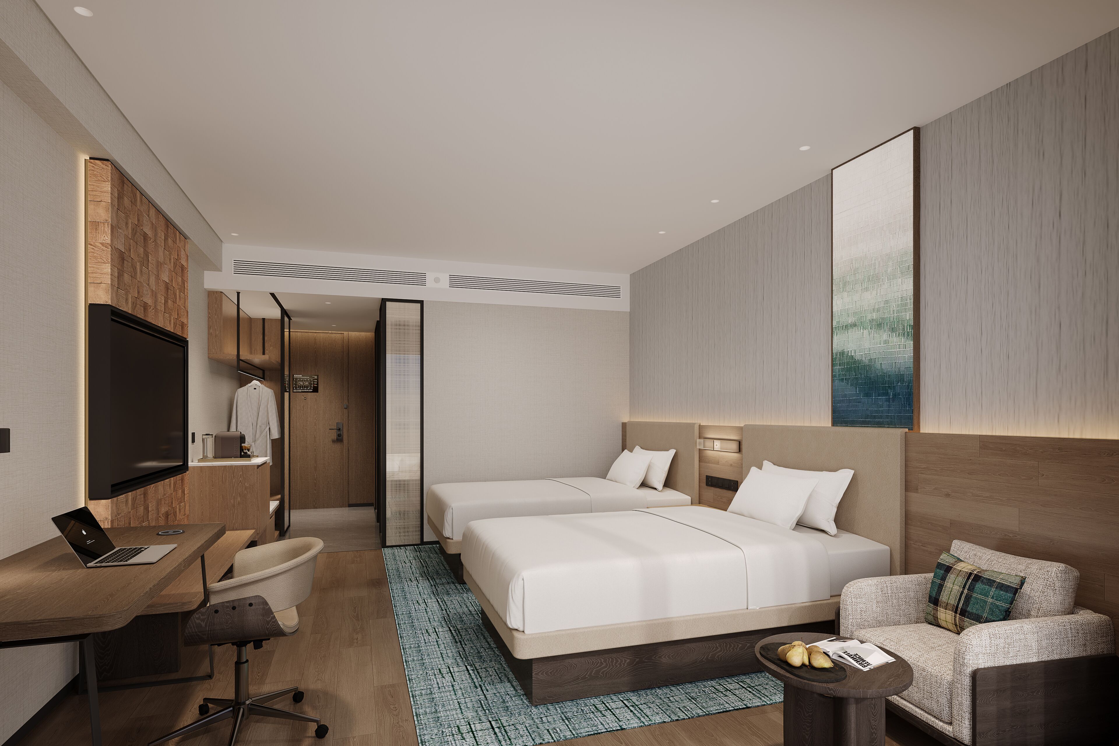 Basic tvåbäddsrum - utsikt mot staden