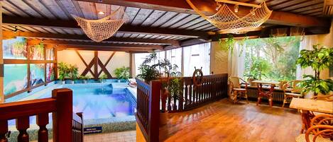 Indoor pool, a heated pool
