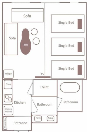 Camera Superior, non fumatori (5 Beds) | Piantina