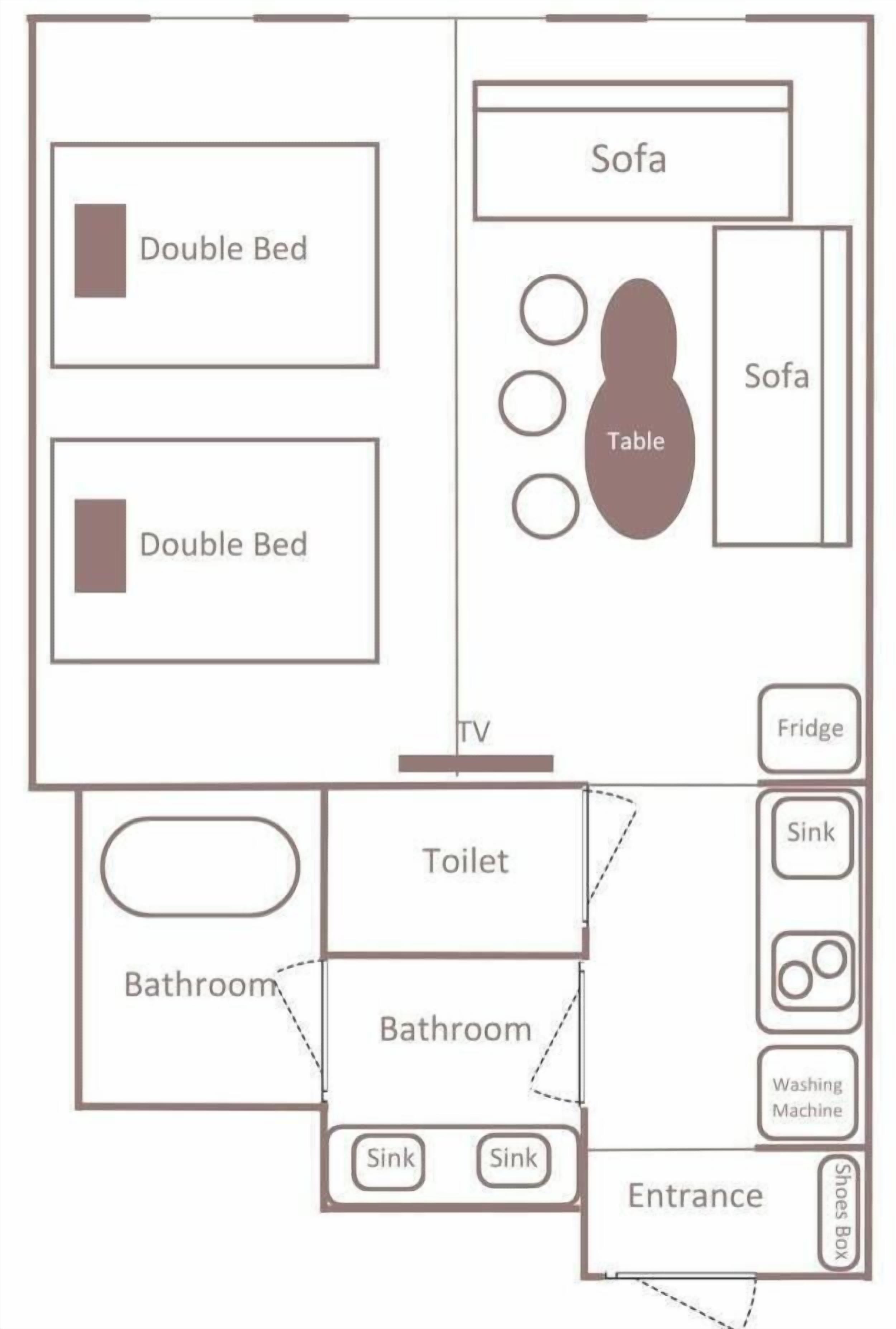 Habitación superior, no fumadores (4 Beds) | Plano