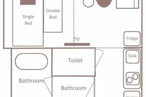 Familienzimmer, Nichtraucher (Superior, 6 Beds - Bunk Style) | Grundriss