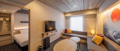 Chambre supérieure, non-fumeur (1-Bedroom Suite with 5 Beds) | Aire de séjour