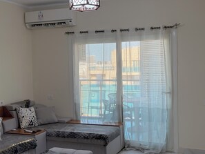 Living area - 2-bedroom apartment with AC in Down Town New Alamein (New Alamein)