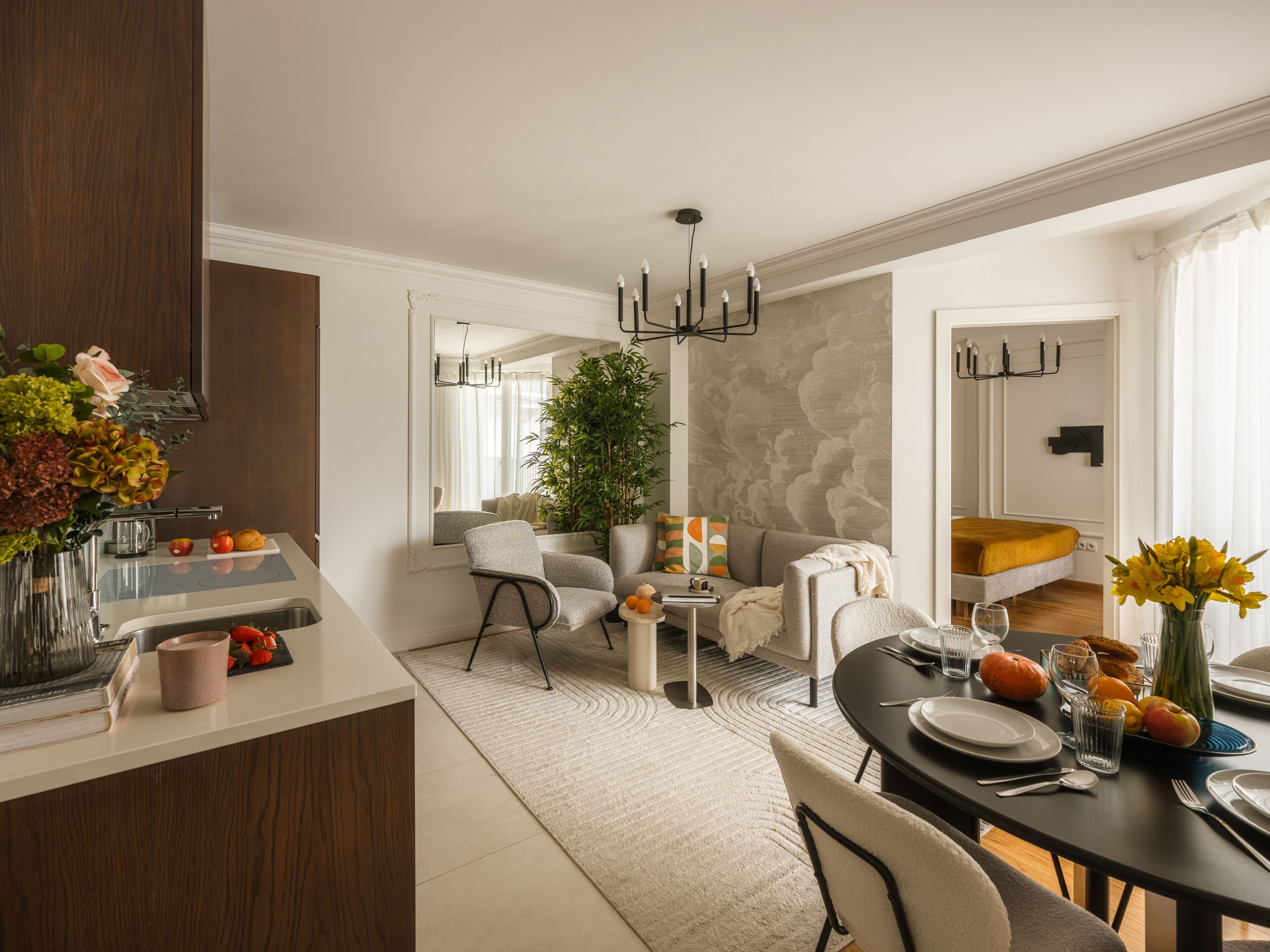 舒适公寓, 2 间卧室, 空调 | 客厅