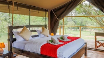 Barraca, varanda, vista para o jardim