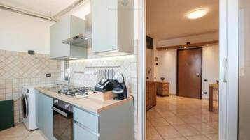 Kühlschrank, Mikrowelle, Herdplatte, Geschirrspüler
